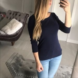 Navy Blue Gap 3/4 Sleeve Top